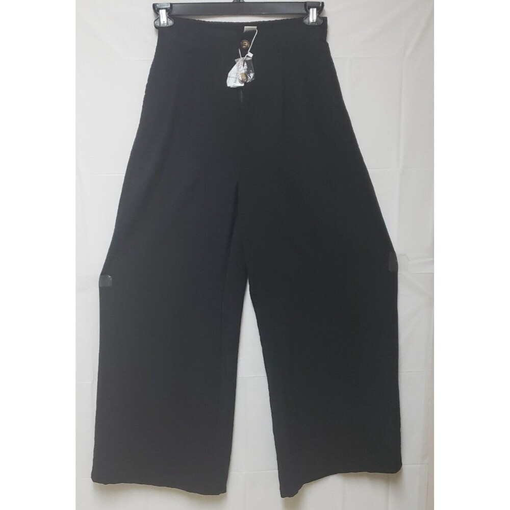 Women's Tarse Black Palazzo Pants Small/Med Elastic Band Wide Leg New With Tags - Picture 3 of 10